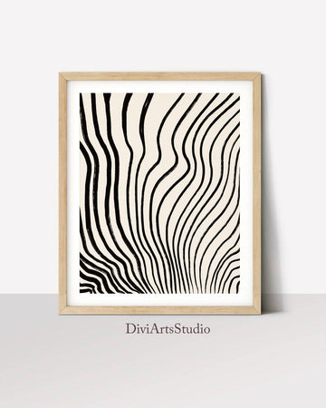 Minimalist Geometric Print, Abstract Black Line Art Print